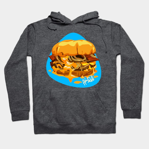 Cheeseburger with bacon and onion Hoodie by Anydudl